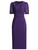 Purple Short Sleeve Lace Beading Mother Of The Bride Dress