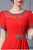 Red Short Sleeve Beading Mother Of The Bride Dress