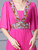 Fuchsia Chiffon Short Sleeve Mother Of The Bride Dress