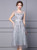 Gray Tulle Embroidery Mother Of The Bride Dress