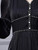 Black V-neck Long Sleeve Beading Pleats Mother Of The Bride Dress