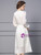 White V-neck Long Sleeve Beading Pleats Mother Of The Bride Dress