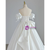White Satin Strapless Puff Sleeve Wedding Dress