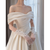 Ivory White Satin Lace Off the Shoulder Wedding Dress