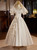 Vintage Satin Lace Off Sleeve Wedding Dress
