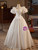 Vintage Satin Lace Short Sleeve Wedding Dress