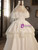 Vintage Satin Lace Puff Sleeve Wedding Dress