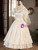 White Satin Puff Sleeve Button Wedding Dress