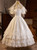 White Satin Square Puff Sleeve Vintage Wedding Dress