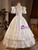 White Satin Square Puff Sleeve Vintage Wedding Dress