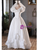 Vintage White Satin Lace V-neck Wedding Dress