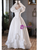 Full satin ballgown skirt with lace hem and delicate bow detail at the waist