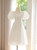 White Puff Sleeve Short Wedding Dress