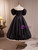 Vintage Black Puff Sleeve Prom Dress