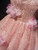 Pink Sequins Halter Flower Homecoming Dress