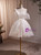 Ivory White Tulle Spaghetti Straps Pearls Homecoming Dress