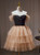 Champagne Tulle Off the Shoulder Homecoming Dress