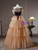 Champagne Tulle Tiers Beading Prom Dress