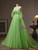 Green Tulle Sweetheart Pleats Prom Dress