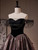 Vintage Black Off the Shoulder Beading Prom Dress