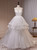 White Tulle Double Straps Pearls Wedding Dress