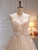 Ivory Tulle Spaghetti Straps Pleats Flower Wedding Dress