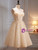 Champagne Tulle Flower Homecoming Dress
