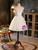 Ivory White Tulle Strapless Pearls Homecoming Dress