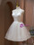 White Tulle Straps Pearls Homecoming Dress