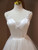 White Tulle Straps Pearls Homecoming Dress