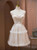 Ivory Tulle Straps Pearls Homecoming Dress