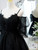 Black Tulle Lace Spaghetti Straps Pleats Homecoming Dress