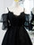 Black Tulle Lace Spaghetti Straps Pleats Homecoming Dress