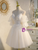 Ivory Tulle Puff Sleeve Homecoming Dress