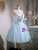 Blue Tulle Spaghetti Straps Pearls Homecoming Dress