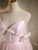 Pink Tulle Spaghetti Straps Pearls Homecoming Dress