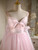 Pink Tulle Spaghetti Straps Pearls Homecoming Dress