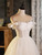 White Tulle Lace Off the Shoulder Button  Homecoming Dress