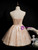 Champagne Tulle Sequins Strapless Homecoming Dress