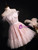 Pink Tulle Lace Feather Homecoming Dress