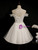 White Tulle Spaghetti Straps Beading Lace Up Homecoming Dress