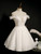 White Tulle Spaghetti Straps Beading Lace Up Homecoming Dress