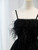 Black Tulle Feather Spaghetti Straps Homecoming Dress