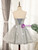 Gray Tulle Sequins Feather Homecoming Dress