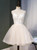 White Tulle Star Sequins Homecoming Dress