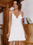 White Leisure Holiday Flounce Suspender Dress
