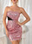 Sequined Pleated Slim Party Dress Sequined Pleated Slim Party Dress