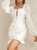 Satin Stitching Mesh Slim Pleated Long Sleeve Dress