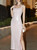 Slim-fit Sequined Backless Long Dress 