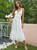 White Ruffled Straps Lace Dress
